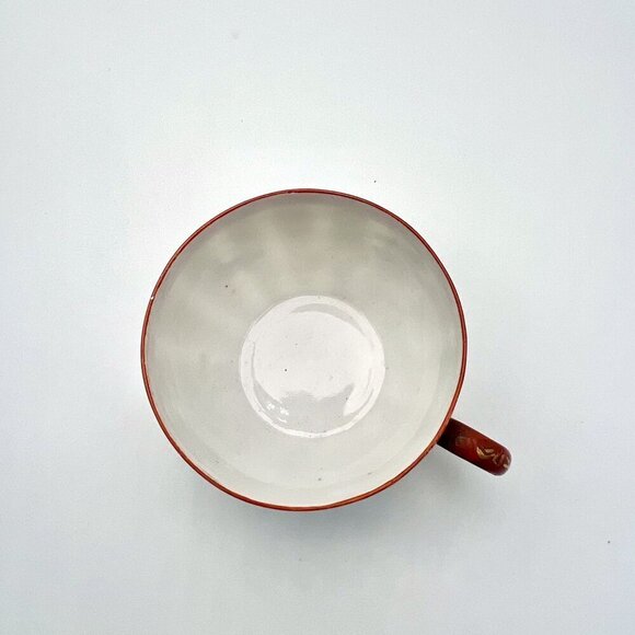 Antique Japanese Kutani Porcelain Teacup & Saucer Set Hand-Painted - Picture 10 of 11